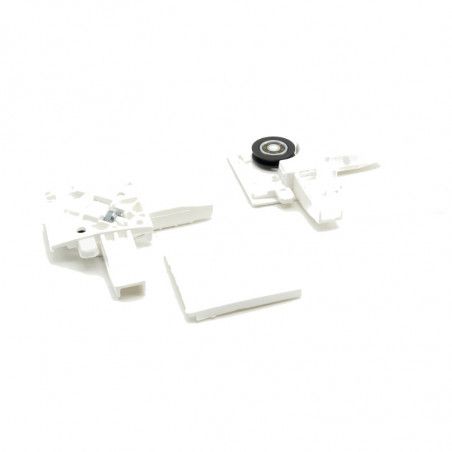 Rueda regulable y antidescarrilamiento para mosquitera correderas