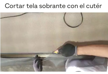 Cortar la tela para mosquiteras correderas